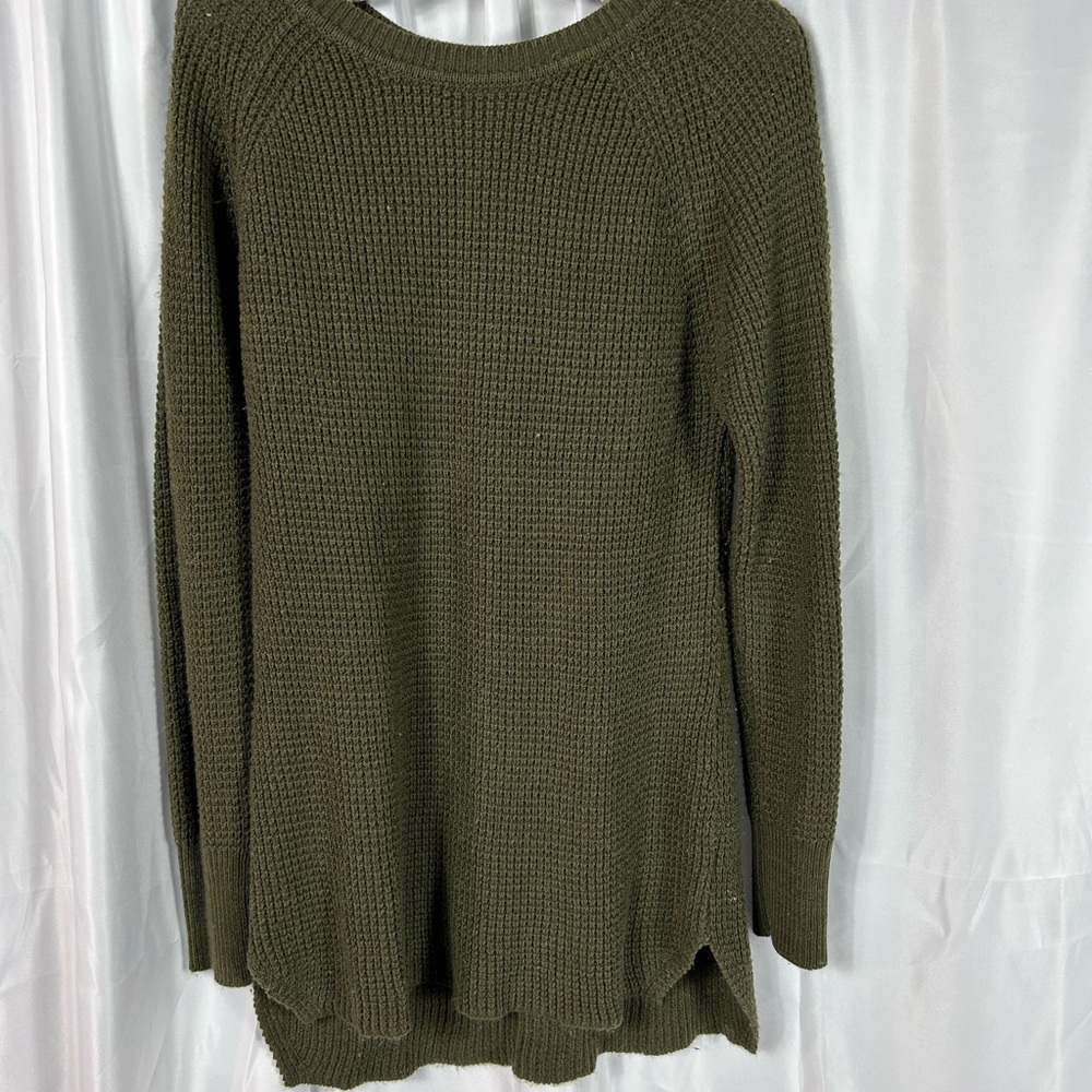 Women’s, RD Style (brand), Olive Green, Waffle Knit, Comfy, Long Sleeve Shirt.
